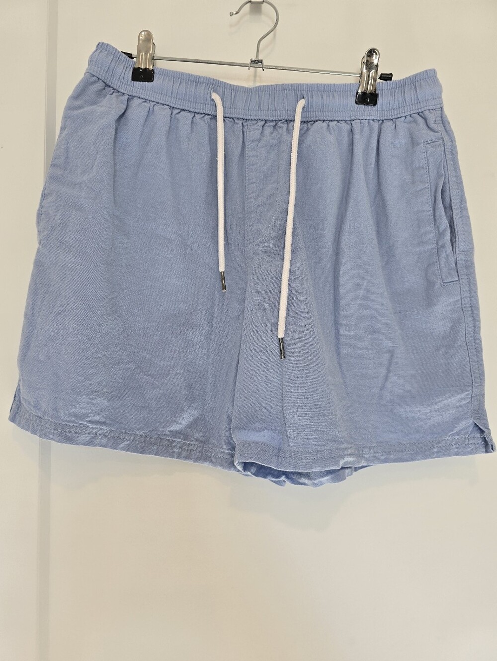 And Now This Light Blue Drawstring Cotton Linen Blend Shorts